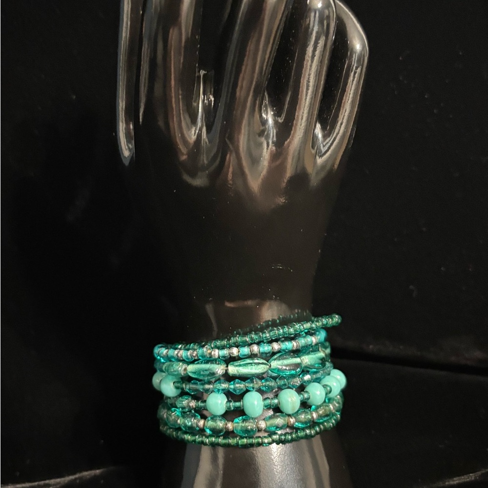 Elegant turquoise wrap Beaded Bracelet
